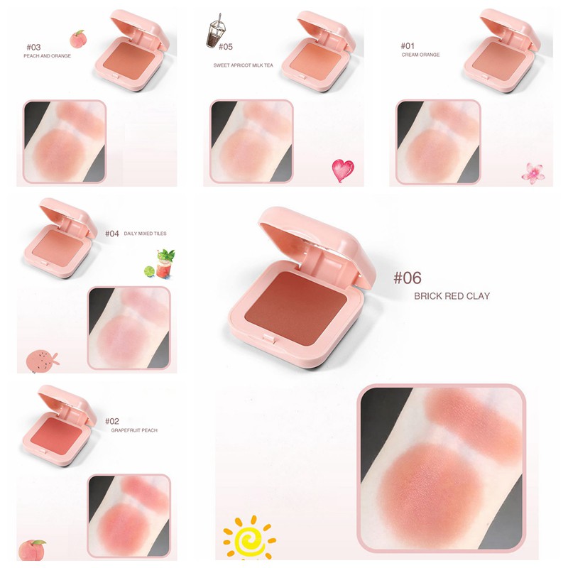 Cheek Color, Mini Portable Matte Blush Shading Powder Beauty Makeup Cosmetic for Wife Girlfriend