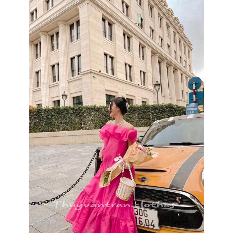 Đàm maxi von bèo trệt vai về 5 màu | BigBuy360 - bigbuy360.vn