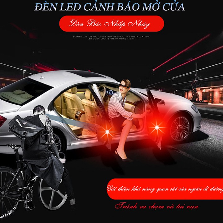 4 đèn led cảnh báo mở cửa xe hơi