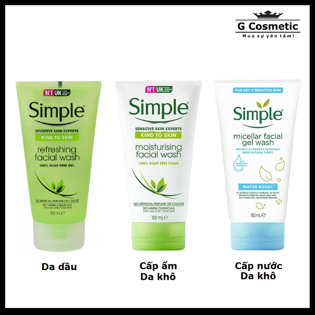 Sữa rửa mặt Simple 150ml