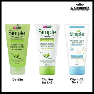 Sữa rửa mặt Simple 150ml