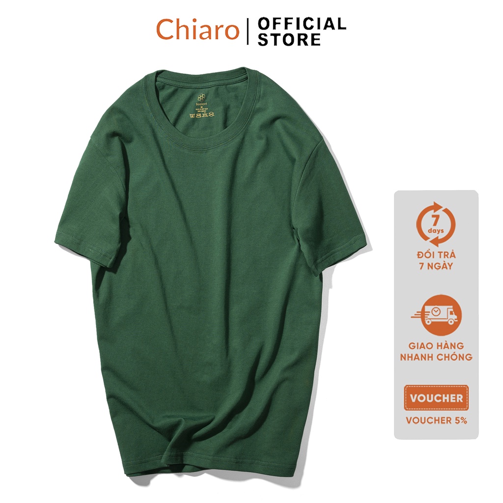Áo thun unisex cổ tròn áo phông cotton Chiaro 5 màu trẻ trung, co giãn 4 chiều cao cấp | BigBuy360 - bigbuy360.vn