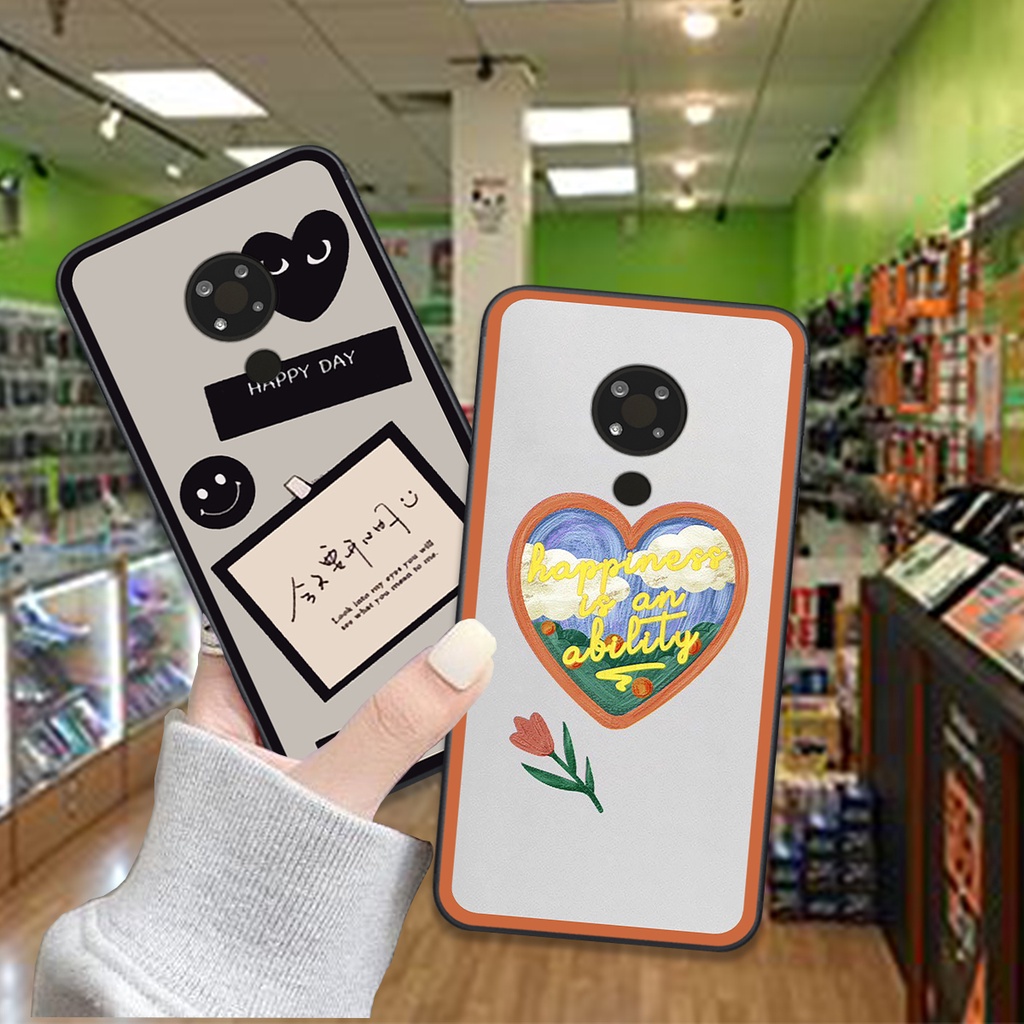 Ốp Nokia Nokia 3.4 / nokia 8.3 in hình trái tim caro đen trắng , hồng cute xinh xắn dễ thương