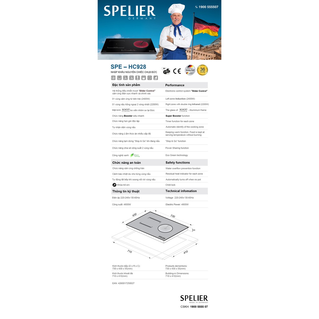 Bếp điện từ Spelier SPE-HC928