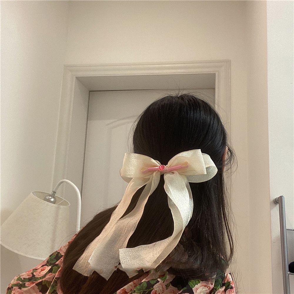 NICKOLAS Kẹp Tóc Nơ Ruy Băng Dễ Thương Ngọt Ngào Cho Nữ