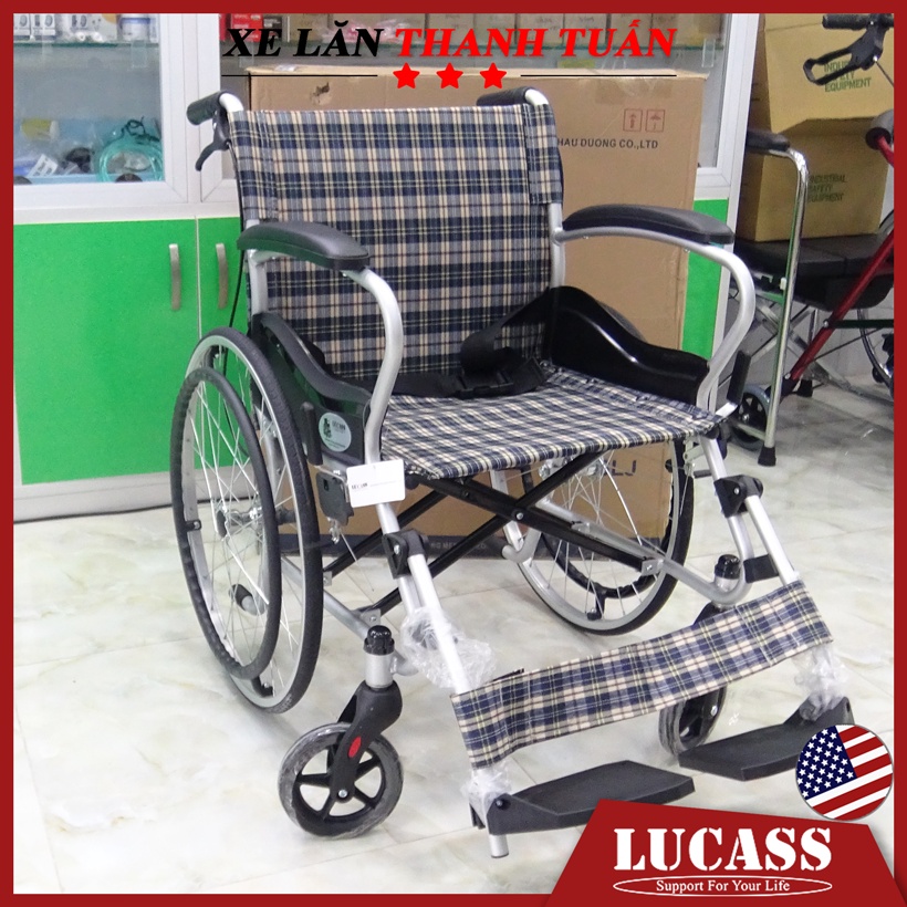 New 2023 - XE LĂN TAY SIÊU NHẸ Lucass X16LJ - Khung xe hợp kim nhôm chống han gỉ, độ bền cao, gấp gọn dễ di chuyển