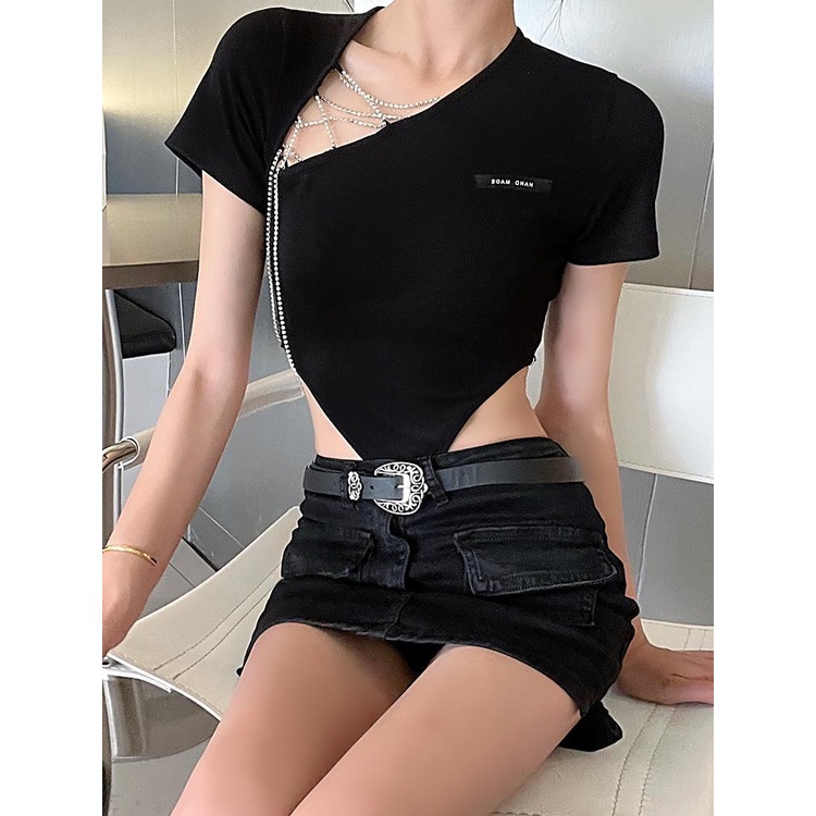 [Augustcloth] Áo đan dây chéo vai phong cách Hàn Quốc