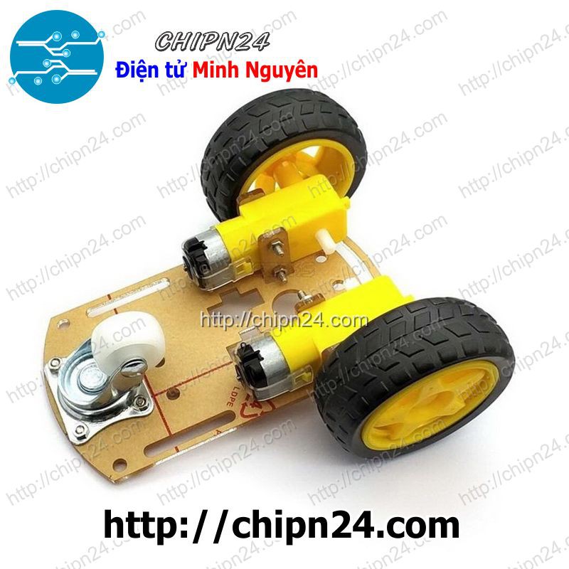 [1 CÁI] Khung xe Robot 3 bánh 2 động cơ V1