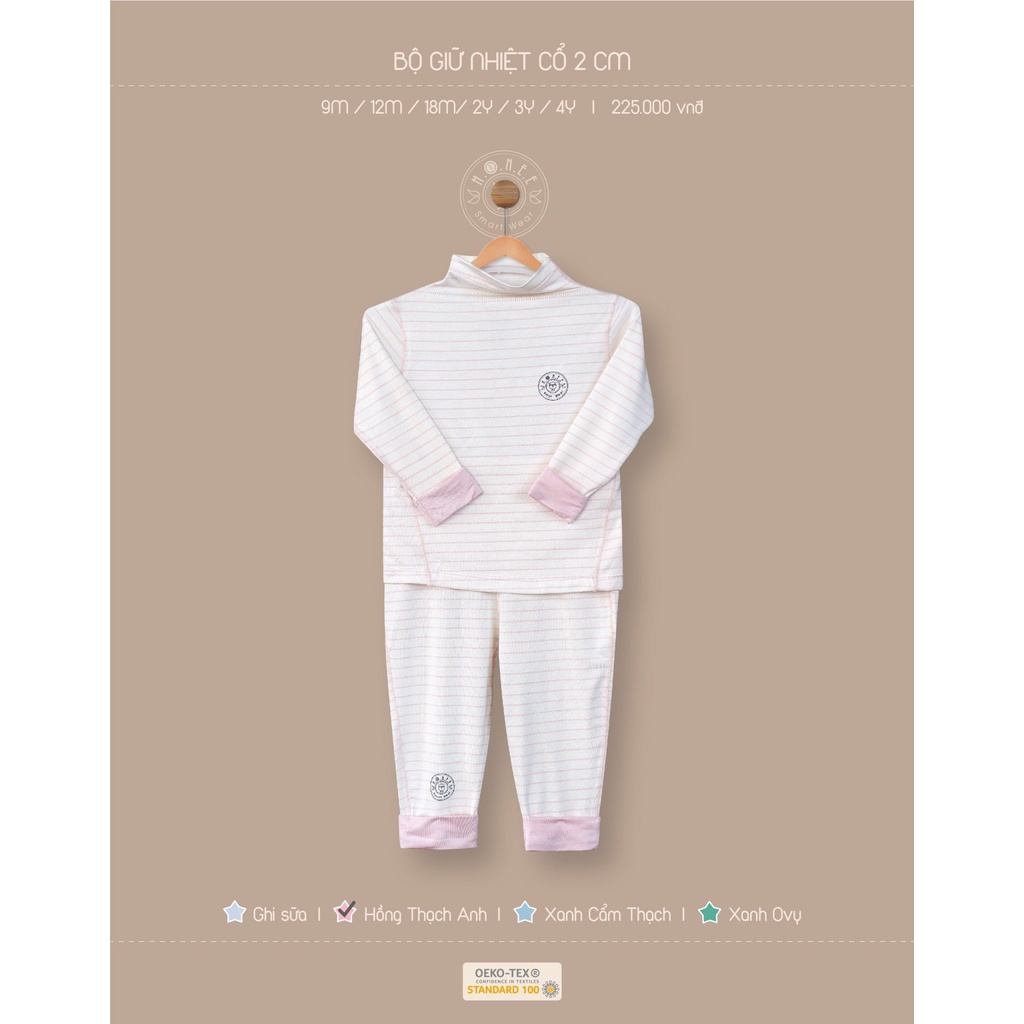 Bộ dài tay HRNEE cổ 2 phân sợi sồi Modal