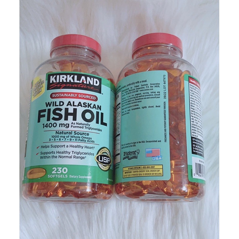 Viên uống sáng mắt fishoil nắp đỏ Kirkland