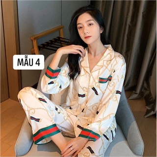 Bộ Ngủ Lụa Dài Tay hàng qc