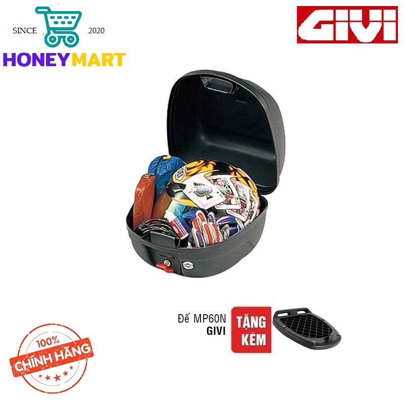 Thùng Đựng Đồ Xe Máy Givi E26N Monolock 26 Lít Tặng đế đệm Hàng chính hãng Honeymart
