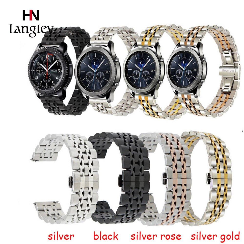 Dây đeo inox 42 / 46 cho đồng hồ thông minh Samsung Gear S2 / S3 Huawei Watch 2 Pro/ GT amazfit Huami Youth Wristbands