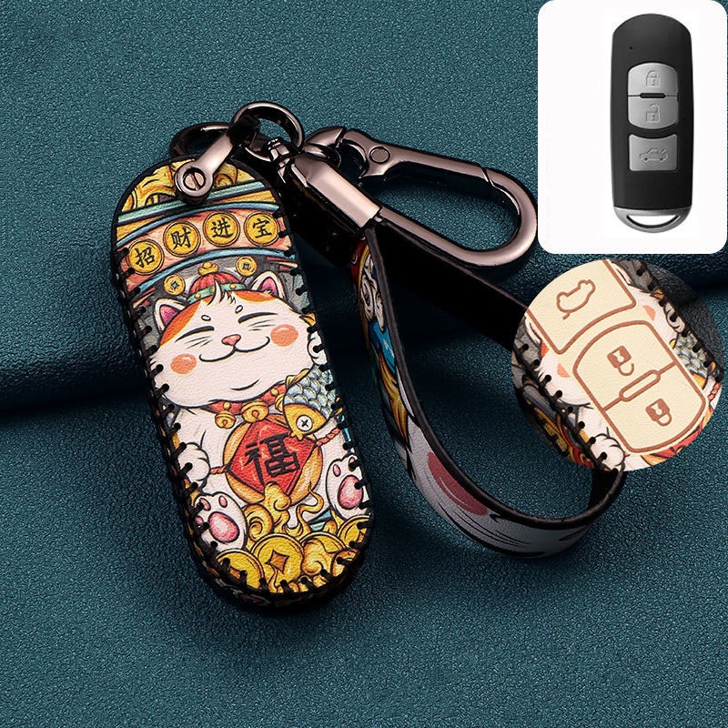 Vỏ Da Bảo Vệ Chìa Khóa Xe Hơi Mazda 3 Atez Phù Hợp Vỏ Bảo Vệ Chìa Khóa Xe Hơi Mazda cx-4cx-5cx-7cx-9cx-3 Atez 3 8 bao chìa khoá mazda 3 2017 bọc chìa khoá