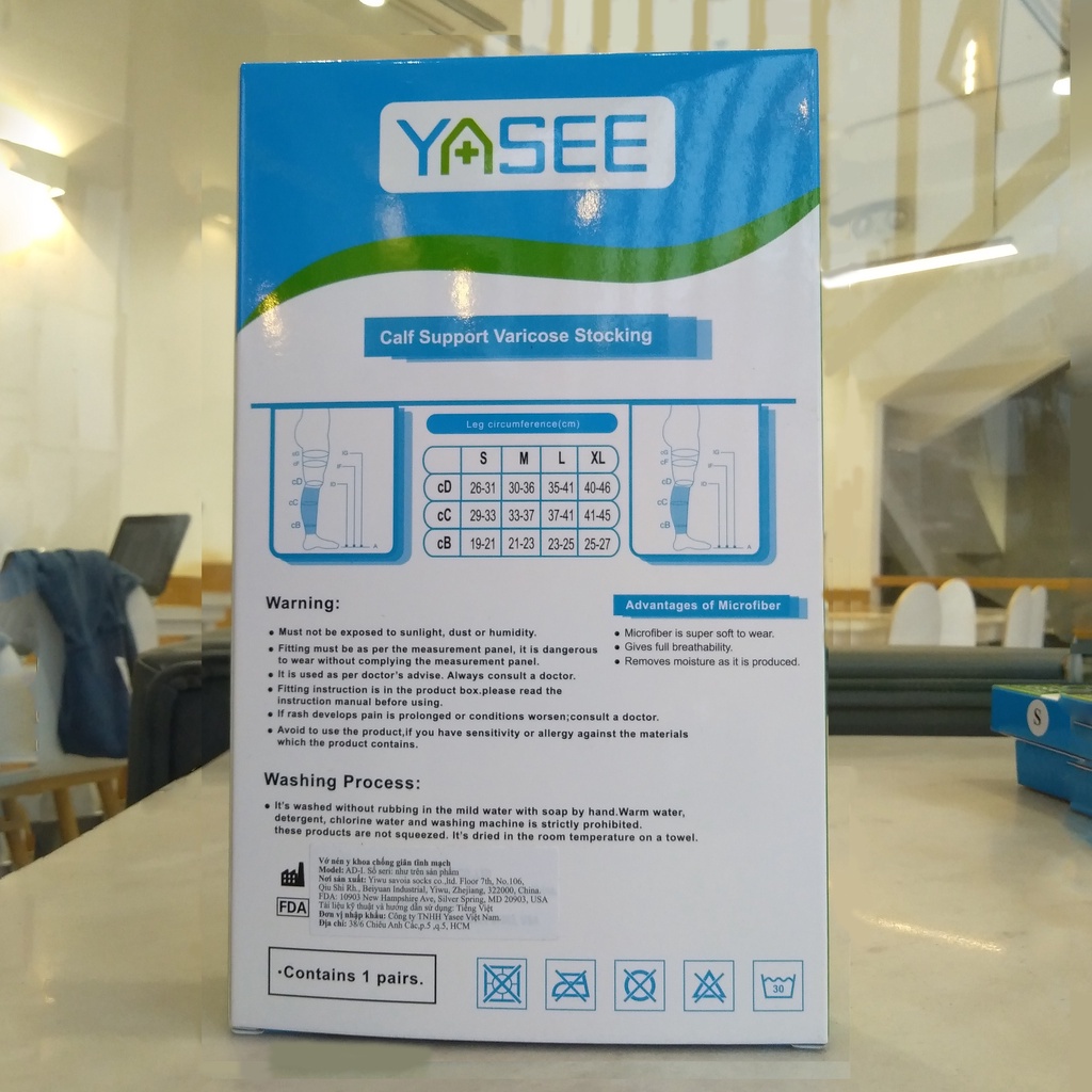 Vớ Y Khoa Suy Giãn Tĩnh Mạch - Vớ Bắp Chân Yasee