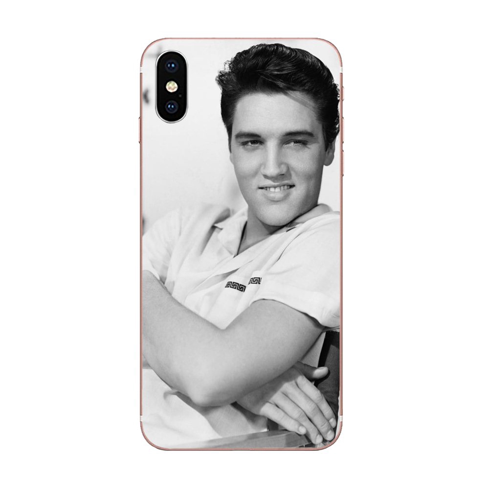 Ốp Điện Thoại Silicon Tpu Mềm Trong Suốt In Hình The King Of Rock Roll Elvis Presley Cho Iphone 11 Pro X Xs Max Xr 4 4s 5 5c 5s Se Se2 6 6s 7 8 Plus