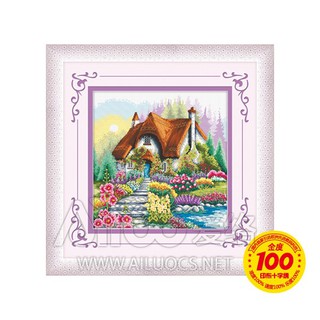 Tranh thêu chữ thập Ngôi nhà mơ ước < 21837 > chưa thêu