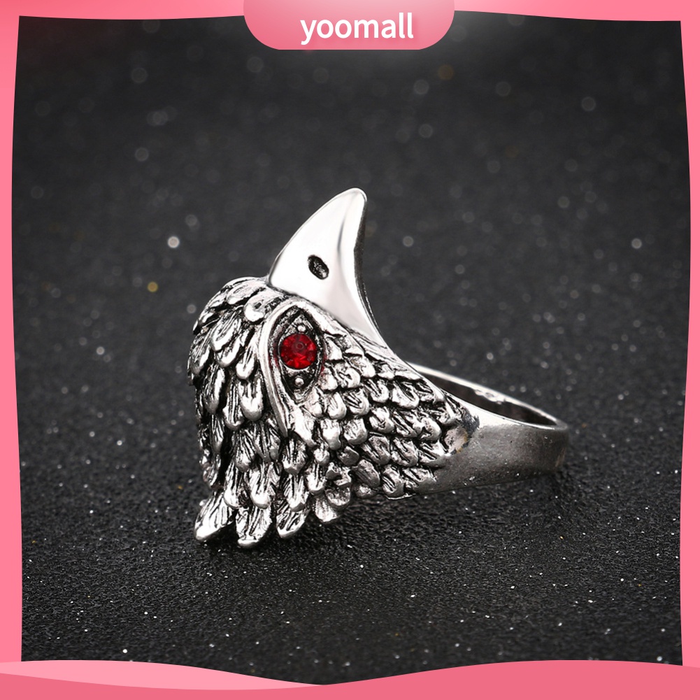 Yomall♡ Nhẫn HợP Kim HìNh ĐầU ĐạI BàNg ĐíNh Đá Vintage