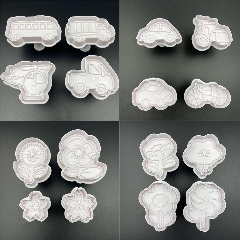 CONOPERY Khuôn Nhựa In Trang Trí Bánh Quy Hình Hoa Xinh Xắn