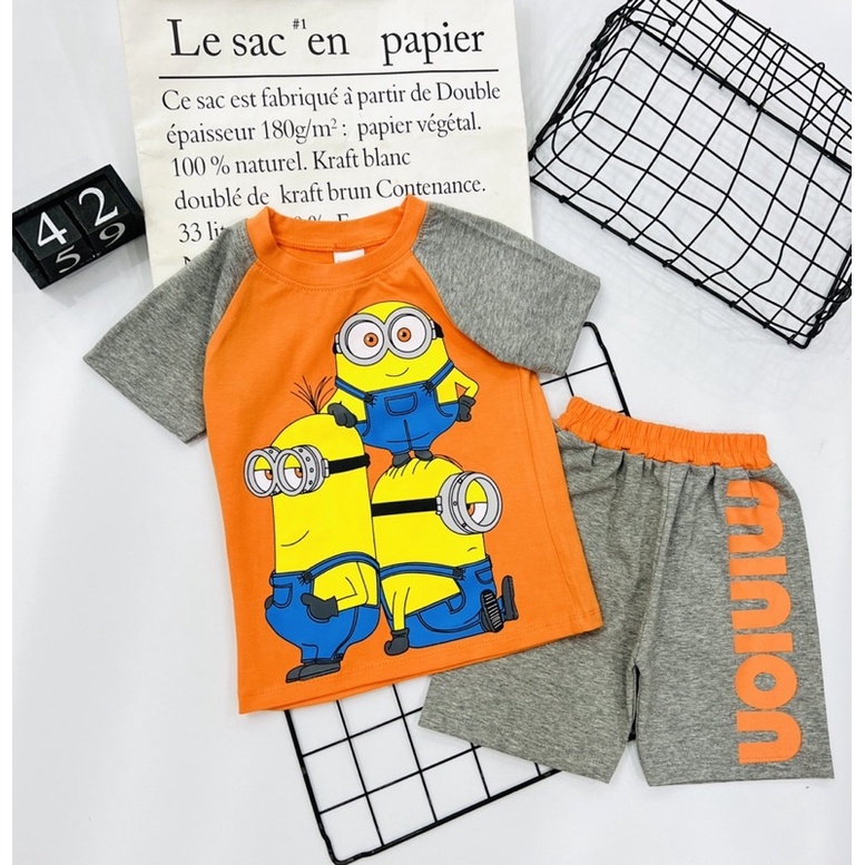 Bộ bé trai ngắn tay size đại 22-45kg phối màu Jennie kids J493