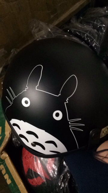 Mũ bảo hiểm nửa đầu hình mèo totoro+ kính uv