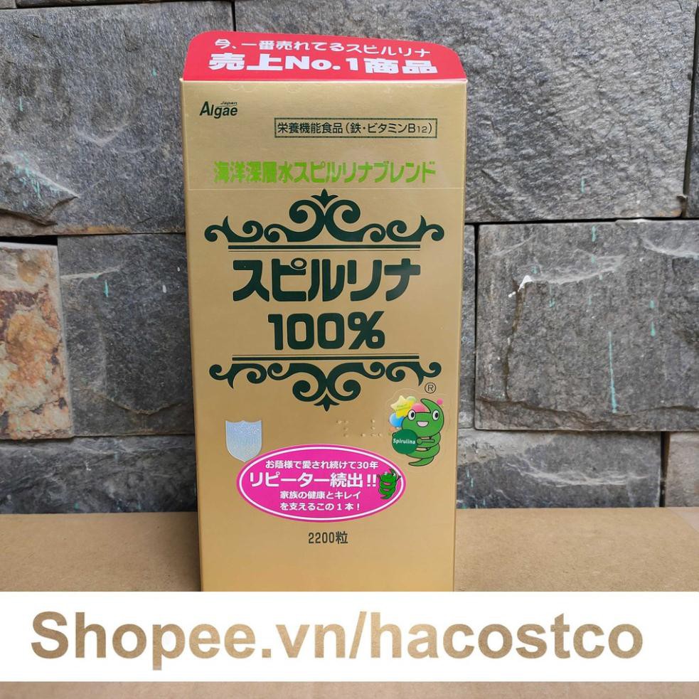 [hn123] Tảo Xoắn Spirulina Nhật Bản Hộp 2200 Viên tem đỏ - hàng chính hãng