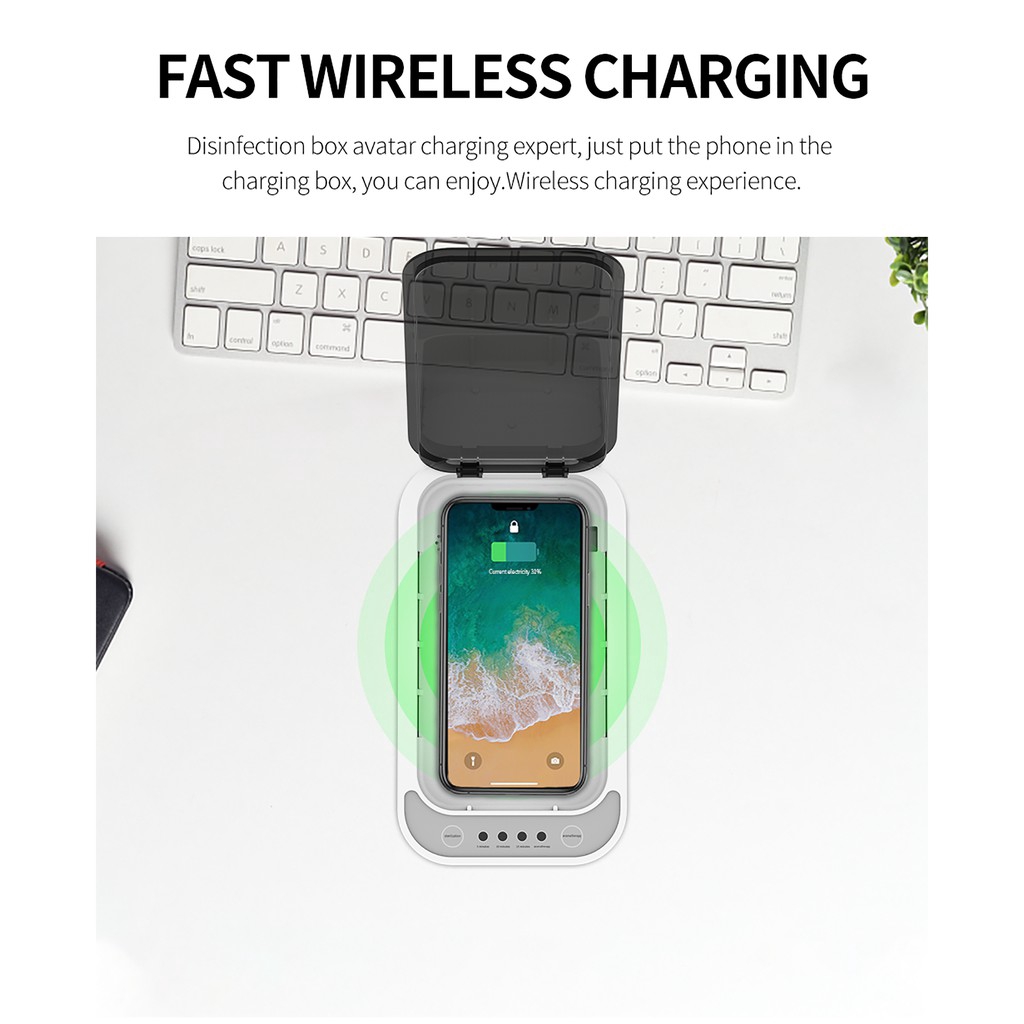 (Hàng Mới Về) Hộp Khử Trùng Không Dây Đa Năng Bằng Tia Uv