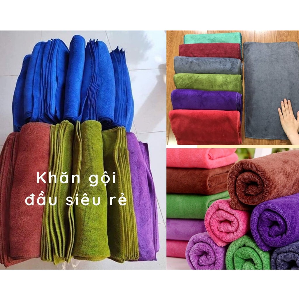 [SIÊU RẺ] Khăn gội đầu Khăn lau đầu spa quán tóc sợi microfiber siêu thấm hút