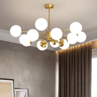 Đèn chùm ROYRAS cao cấp loại 12 bóng rang trí nhà cửa hiện đại, sang trọng - Kèm bóng LED chuyên dụng.