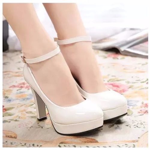 ✑Large size women s shoes 41-43 Autumn leather stiletto round-toe mid-heel single Black and white high-heeled 5-7-10CM