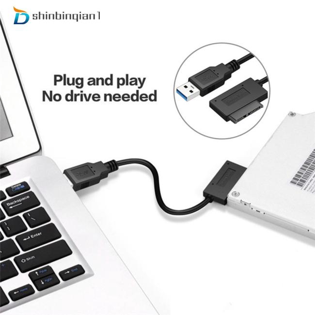 SATA to USB 3.0 SATA7+6 13 Pin Sata Cable CD Driver Recording Line for HDD Drive Adapter