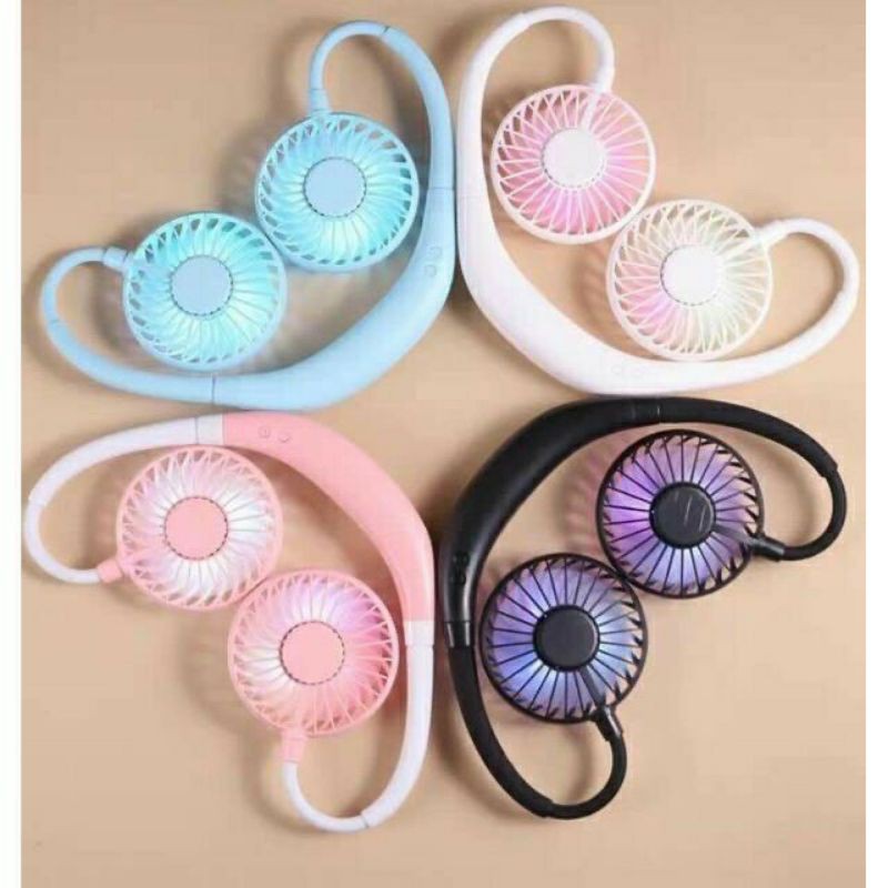 Quạt Mini Tích Điện Đeo Cổ Tiện Lợi