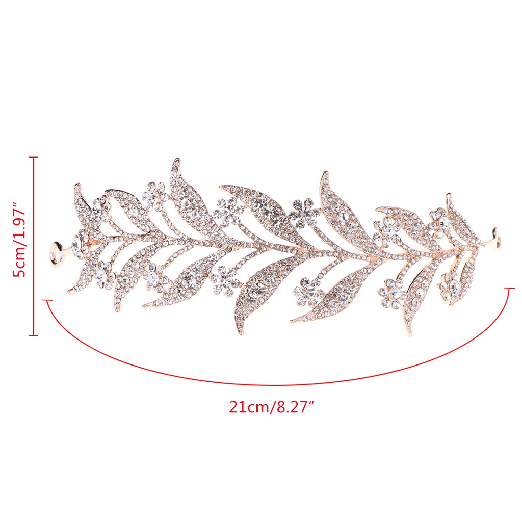 Cài tóc hình lá đính đá cho thiết kế dìu dàng xinh xắn