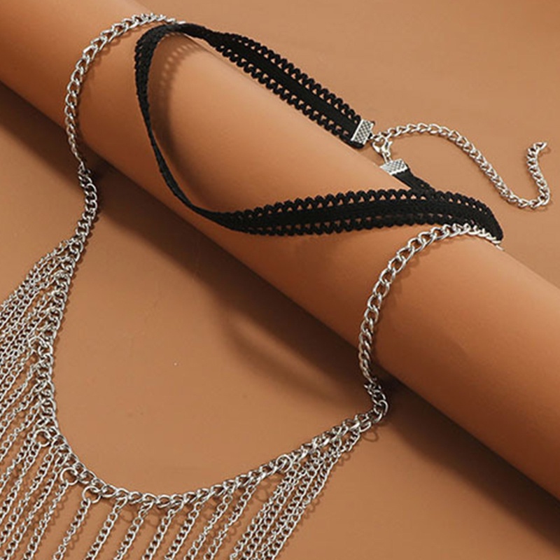 Chuỗi Vòng Đeo Chân Nhiều Lớp Tua Rua Phong Cách Punk