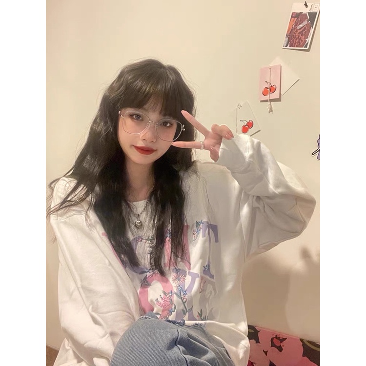 NRVP Áo Hoodie Dáng Rộng Thời Trang Hàn Quốc Đơn Giản Cá Tính Cho Nữ