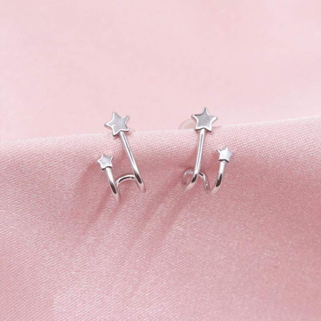 Khuyên tai bạc Khuyên ngôi sao nhỏ ôm viền tai Van jewelry V10724