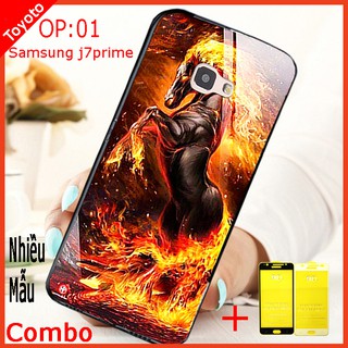 COMBO ốp lưng  SAMSUNG J7 PRIME ( combo 1 ốp lưng kính 3D siêu sang + 1 kính cường lực full màn hình) TOYOTO