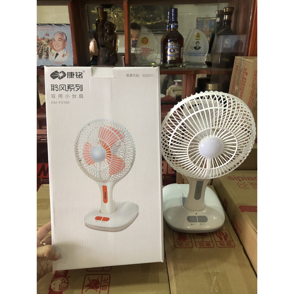 Quạt Sạc Tích Điện Ông Tây KM-F0166U Kiêm Đèn Led Cao Cấp, Siêu Tiện Lợi | BigBuy360 - bigbuy360.vn