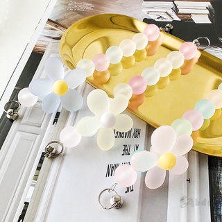 Cute Frosted Flower Mobile Phone DIY Chain Jewelry Accessories Color Handmade Beaded Hanging Chain Mobile Phone Shell Chain