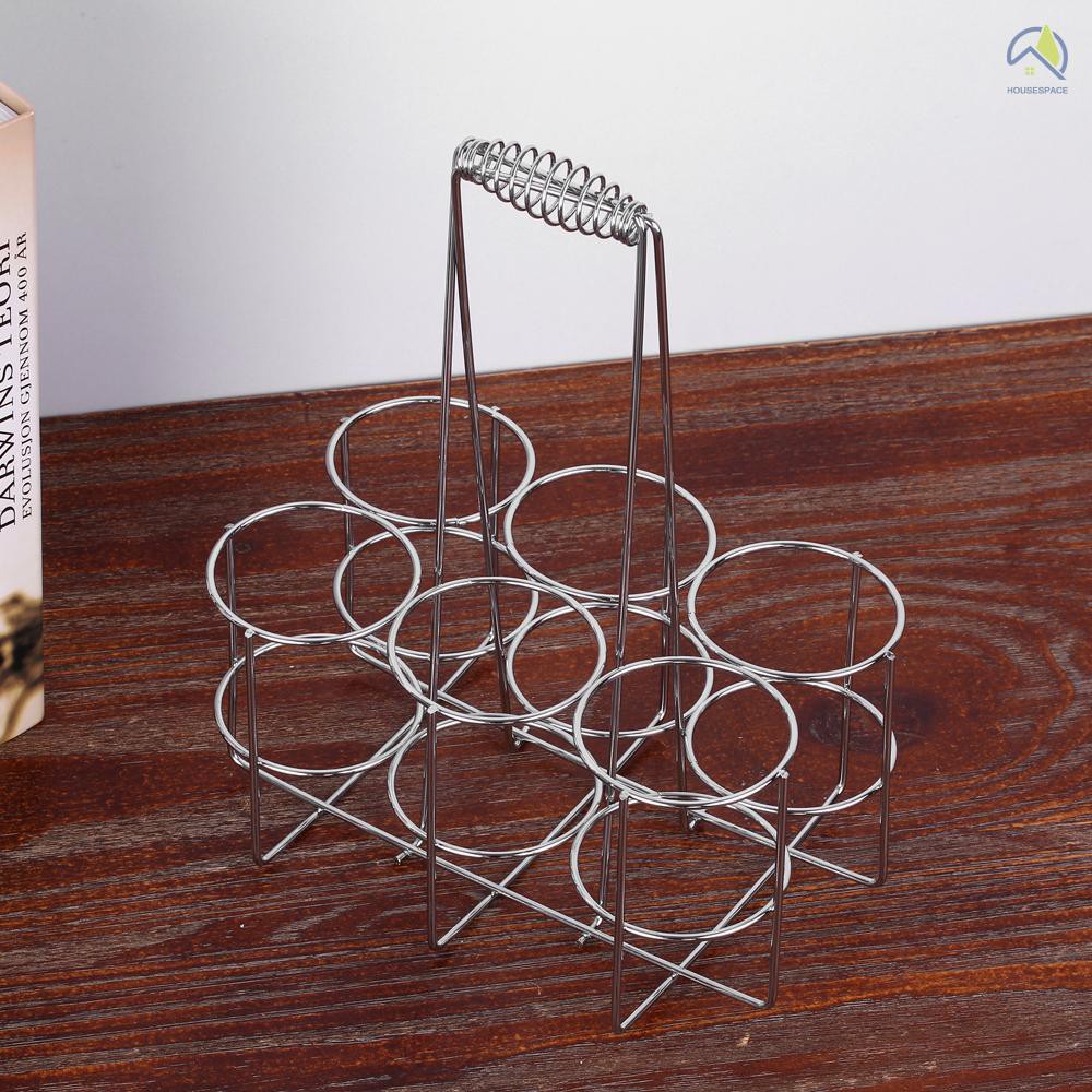 ● 6 Bottle Beer Holder Party Beer Basket Rack Wine Caddy Stand for BBQ Hotel Bar Wine Beer Bottles