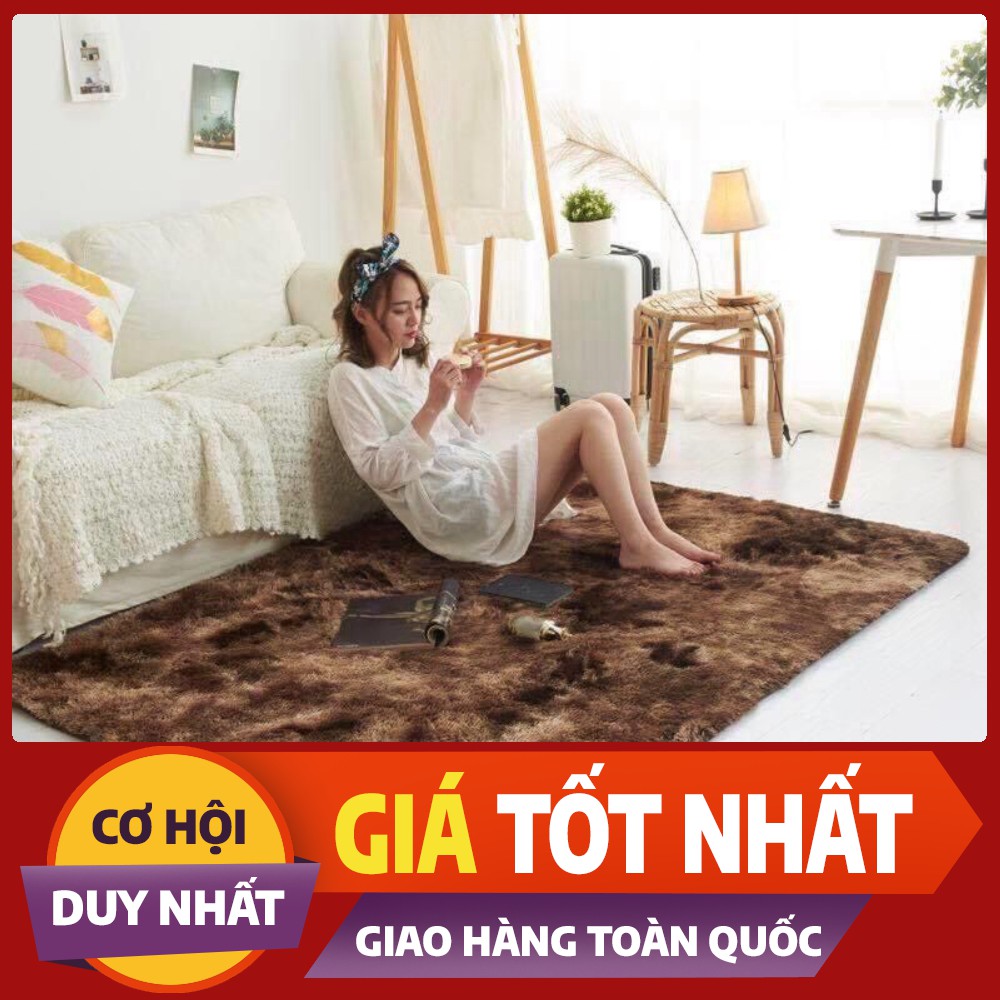 Thảm lông loang trải sàn lông dày hàng loại 1( kích thước 1m6x2m- Mặt sau chống trượt)