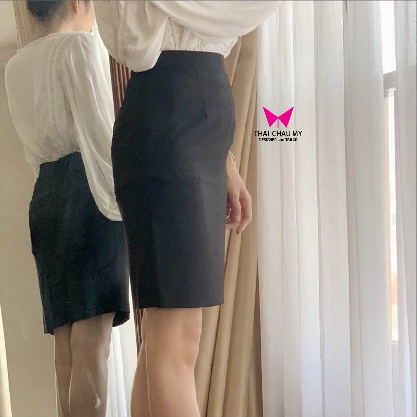 CHÂN VÁY CỒNG SỞ THIẾT KẾ ôm body màu đen chân váy ngắn thời trang công sở Thái Châu Mỹ | BigBuy360 - bigbuy360.vn