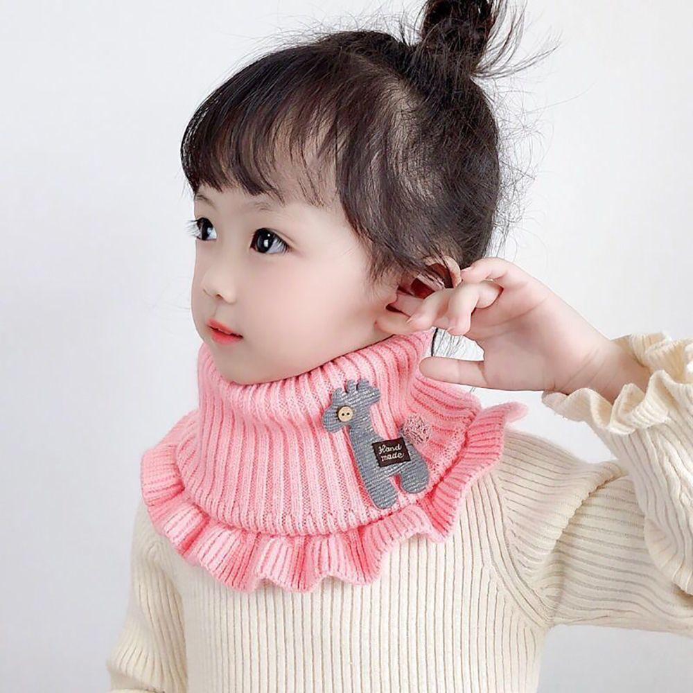 Khăn Choàng Cổ Đan Len Dày Dặn Giữ Ấm Họa Tiết Hoạt Hình Dễ Thương Thời Trang Mùa Đông Cho Bé Gái