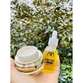 Combo serum ampoule saffron + kem face cá hồi dna collagen 36 vị