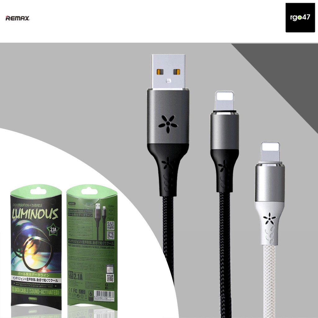 Cáp Sạc Nhanh Iphone Tích Hợp Đèn LED REMAX RC-133i Phát Sáng Theo Nhạc Cao Cấp Sạc Nhanh Iphone Ipad HÀNG TỐT