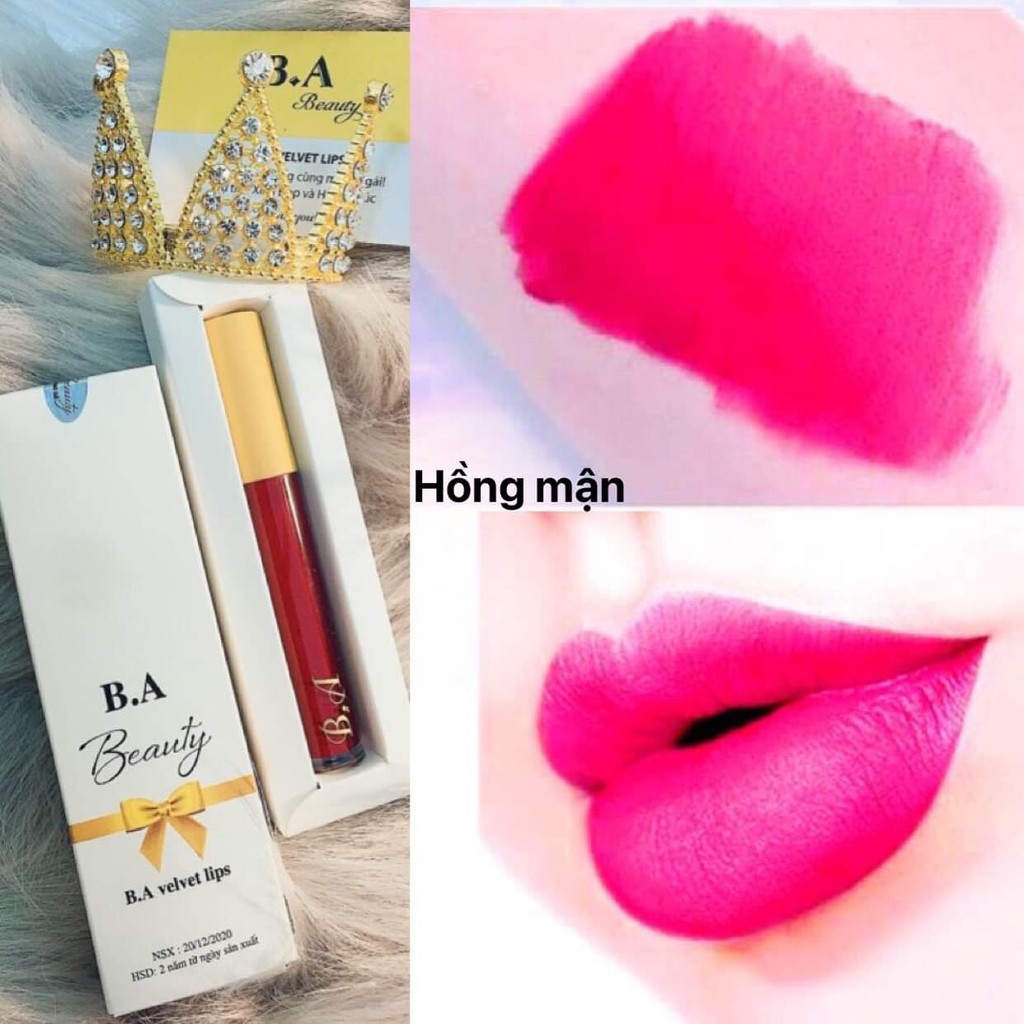 [07 Hồng Mận] Son Kem Lì Nắp Vàng Cao Cấp B.A Màu Hồng Mận | BigBuy360 - bigbuy360.vn