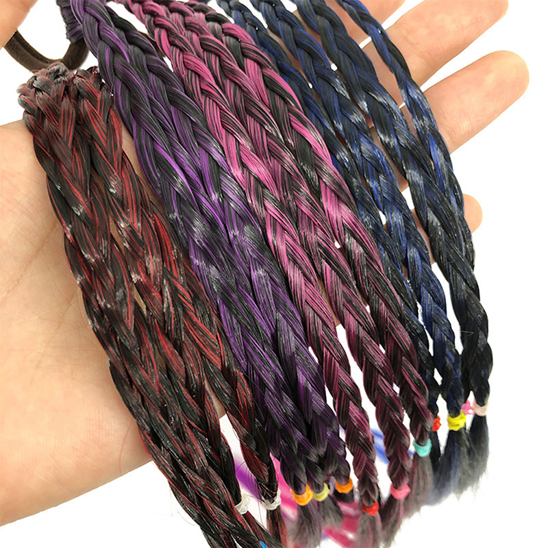 Women New Headband Girls Twist Braid Rope Simple Rubber Hair Band Hair Accessories Kids Wig YKT