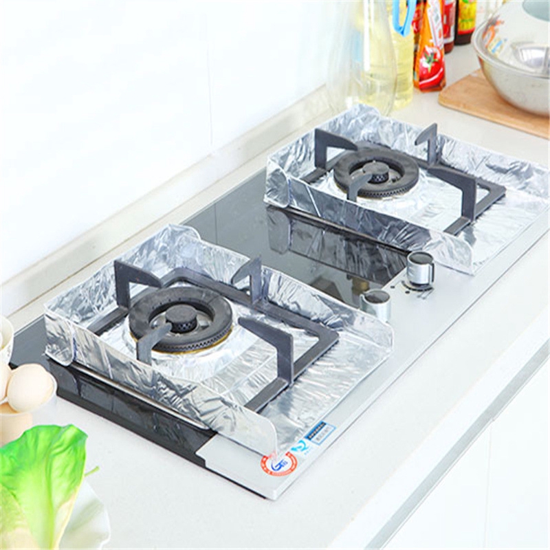 Set 2 Tấm Giấy Bạc Chống Dầu Bảo Vệ Bếp Ga Tái Sử Dụng Được