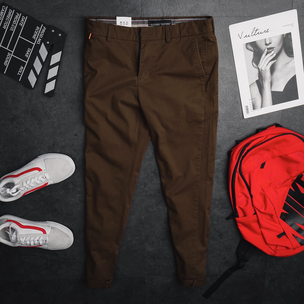 Quần kaki chinos SlimFit có chất thun co giãn thoải mái Slim nhẹ nhàng không bó sát cũng không quá rộng thùng thình💖💖