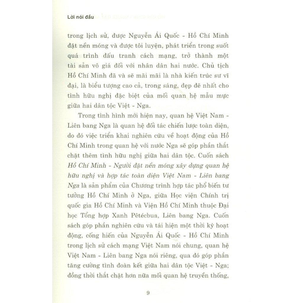 Sách - Hồ Chí Minh - Người Đặt Nền Móng Xây Dựng Quan Hệ Hữu Nghị Và Hợp Tác Toàn Diện Việt Nam - Liên Bang Nga | BigBuy360 - bigbuy360.vn